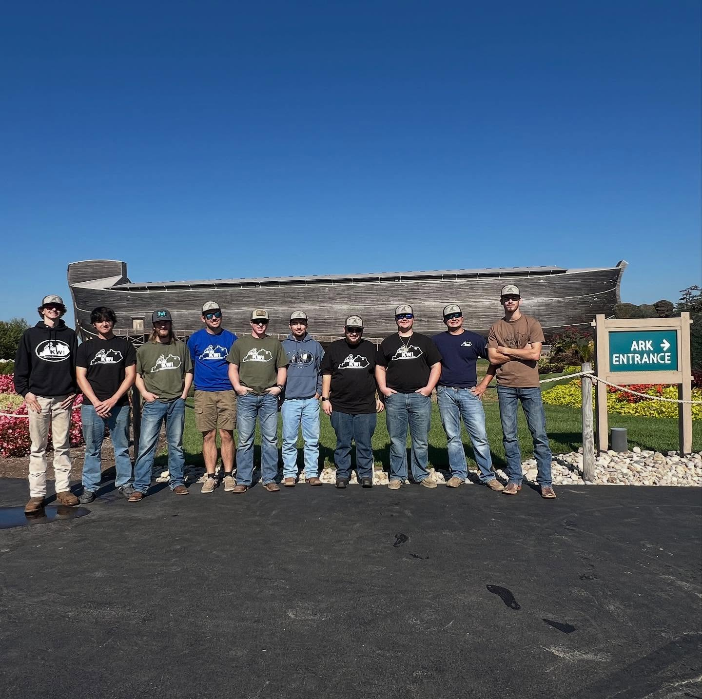 KWI students and staff posing together in front of the Ark Encounter