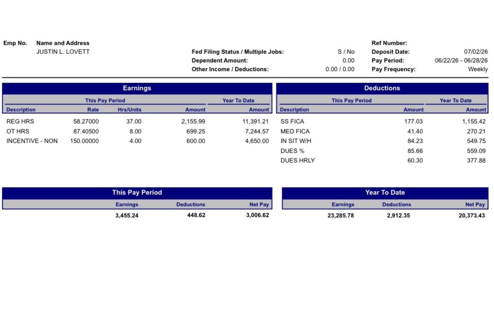 Graduate paystub 3