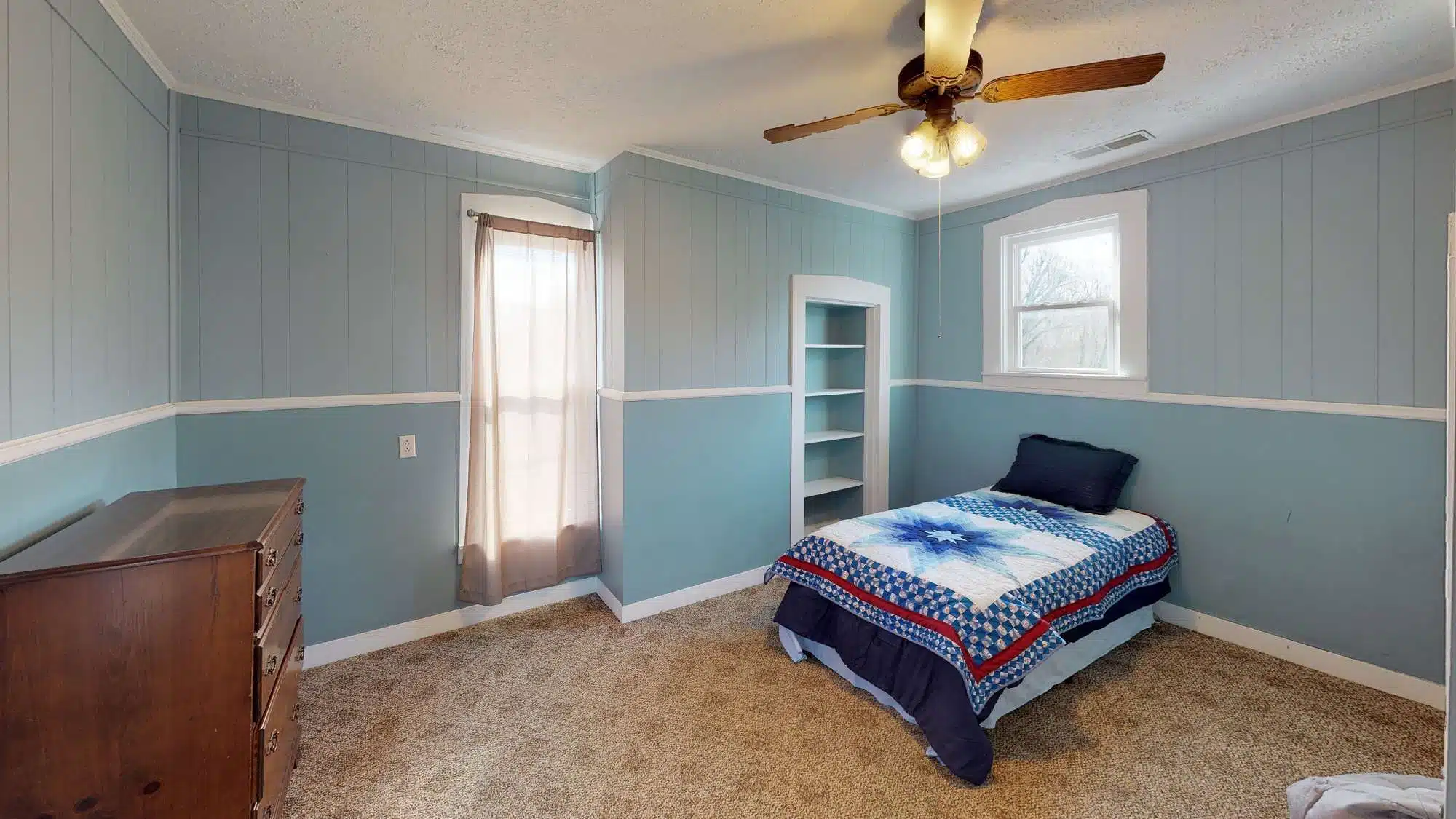 Furnished bedroom inside Hubbard House